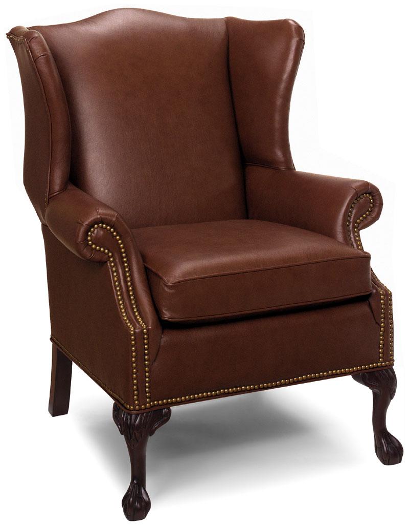 Temple Furniture Trevor Traditional Wing Back Chair with Exposed Wood Legs Mueller Furniture